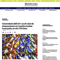 Crecimiento del 24% en el valor de transacciones en Amrica Latina hasta julio, revela TTR Data